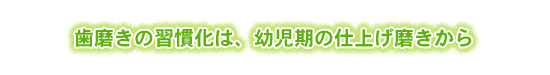 歯磨きの習慣化は幼児期の仕上げ磨きから