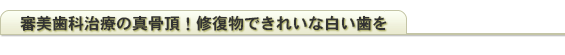 審美歯科の真骨頂!修復物できれいな白い歯を